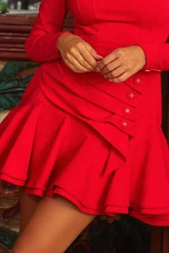 Sale Aisha - A Cocktail Dress In A Red Shade Women Wedding