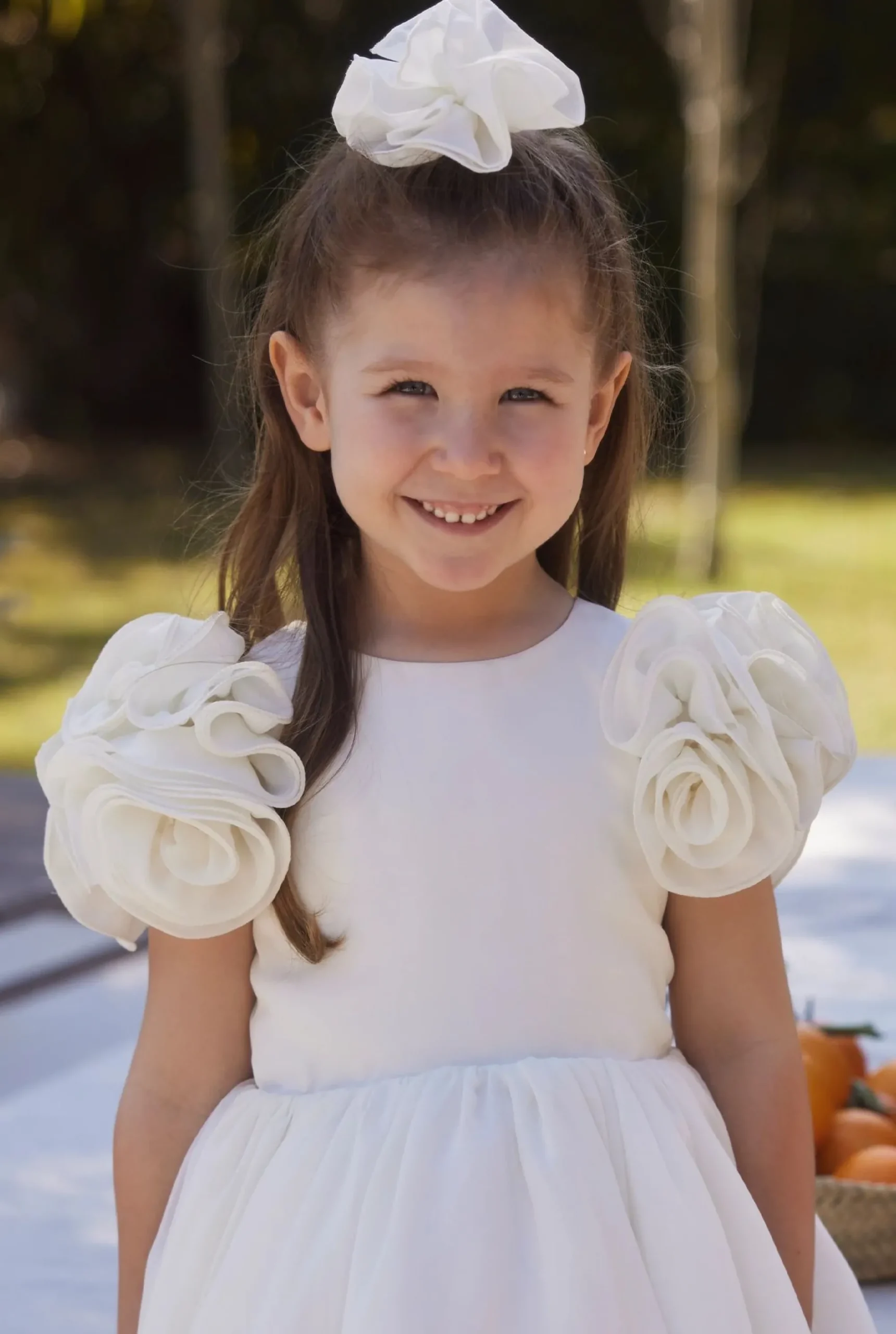 Flash Sale Ajla - Children'S Waist Crinkle Dress With Floral Appliques And Asymmetrical Bottom Women Kids