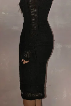 Cheap Azza Black - Knitted Pencil Dress Women Every Day