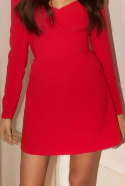 Best Blubell - Red Dress With Open Shoulders And Zipper Women Wedding