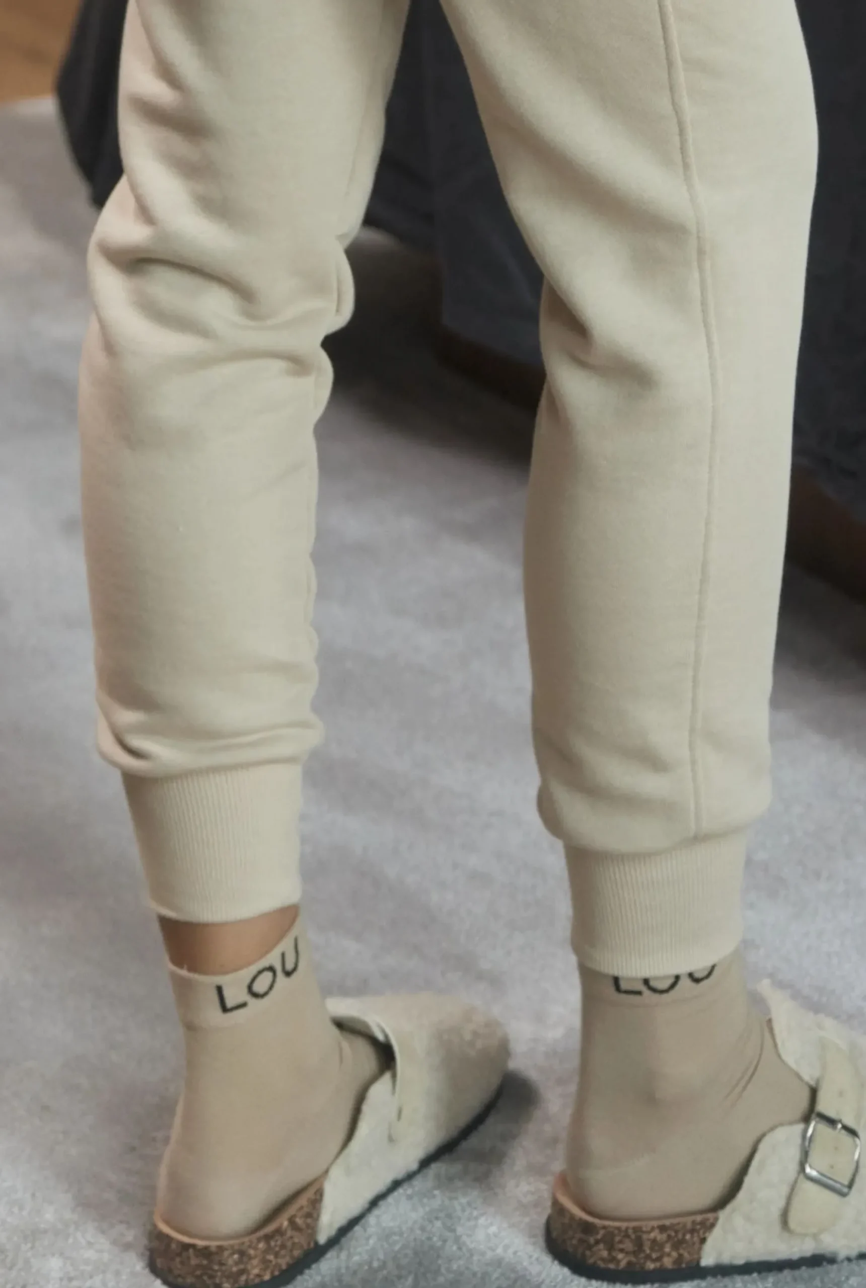 New Boston Beige - Beige Pants With Logo And Cuffs Women Tracksuits