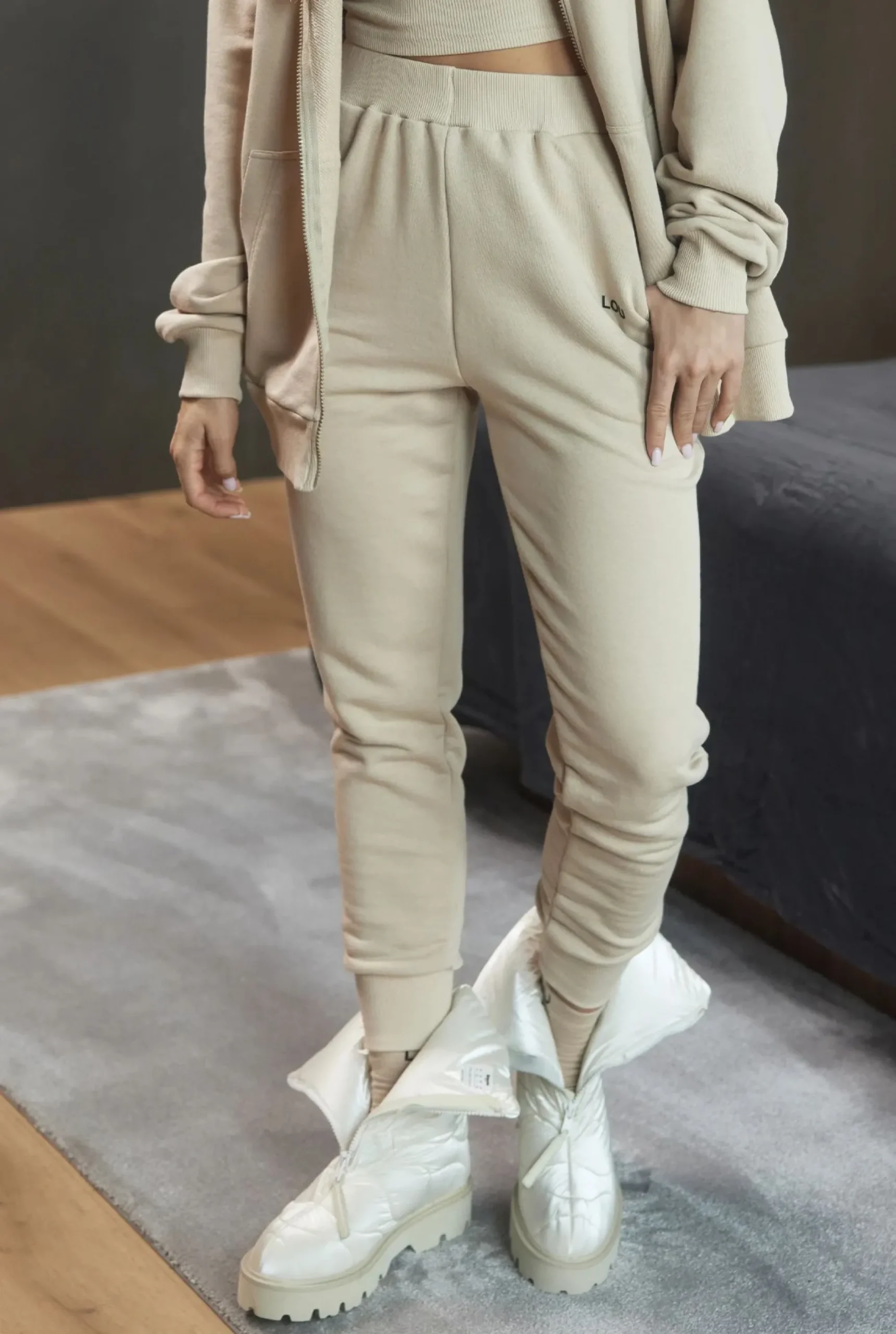 Flash Sale Boston Set - Comfortable Beige Tracksuit Set Women Tracksuits