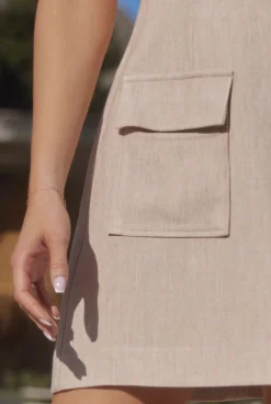 Fashion Coni - Elegant Spring Dress With Buffs, Embellished Knots And Pockets Women Every Day