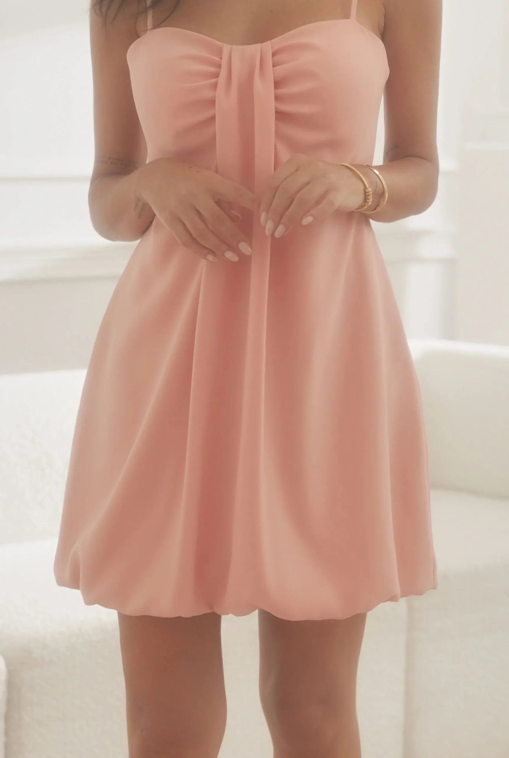 Fashion Duygun - A Tiny Mini In Salmon Pigment Women Date
