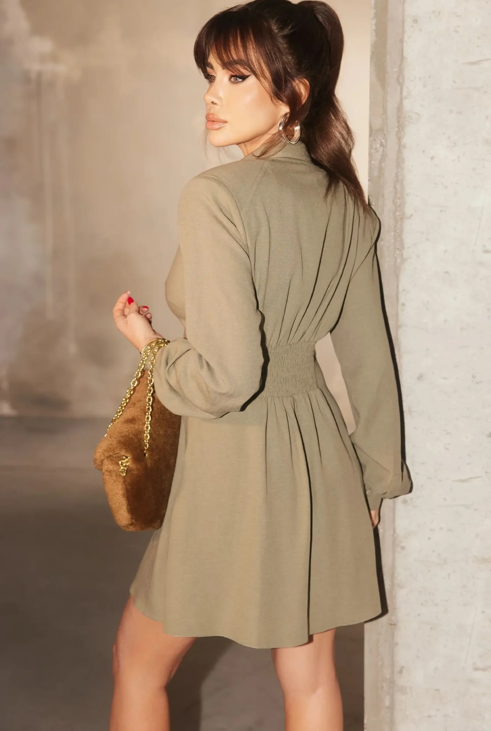 Store Eliana - Olive Shirt Style Dress Women Every Day