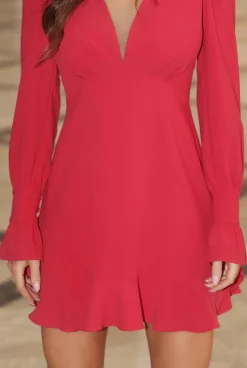 Flash Sale Hoshi - Red Frilly Dress Women Wedding