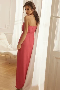Cheap Irmina - Satin Elegant Gown In Ruby Color With Decorative Choker Women Wedding