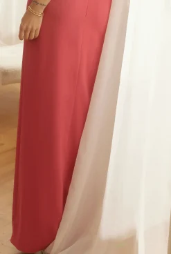 Cheap Irmina - Satin Elegant Gown In Ruby Color With Decorative Choker Women Wedding