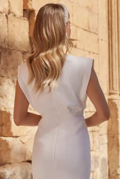 Flash Sale Jerefen - Elegant Dress With Emphasized Shoulders And Subtle Opening Women Wedding