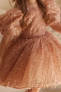 New Kimi - Children'S Mini Dress With Buffs And Embellished Bow Women Kids