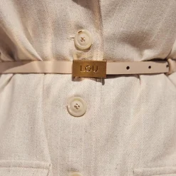 Best Lita Belt - Women'S Belt In Ecru Shade With Exclusive Gold Buckle. Women Belts