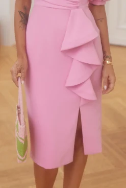 Cheap Lorena - Elegant And Romantic Midi Dress In Powder Pink Women Wedding