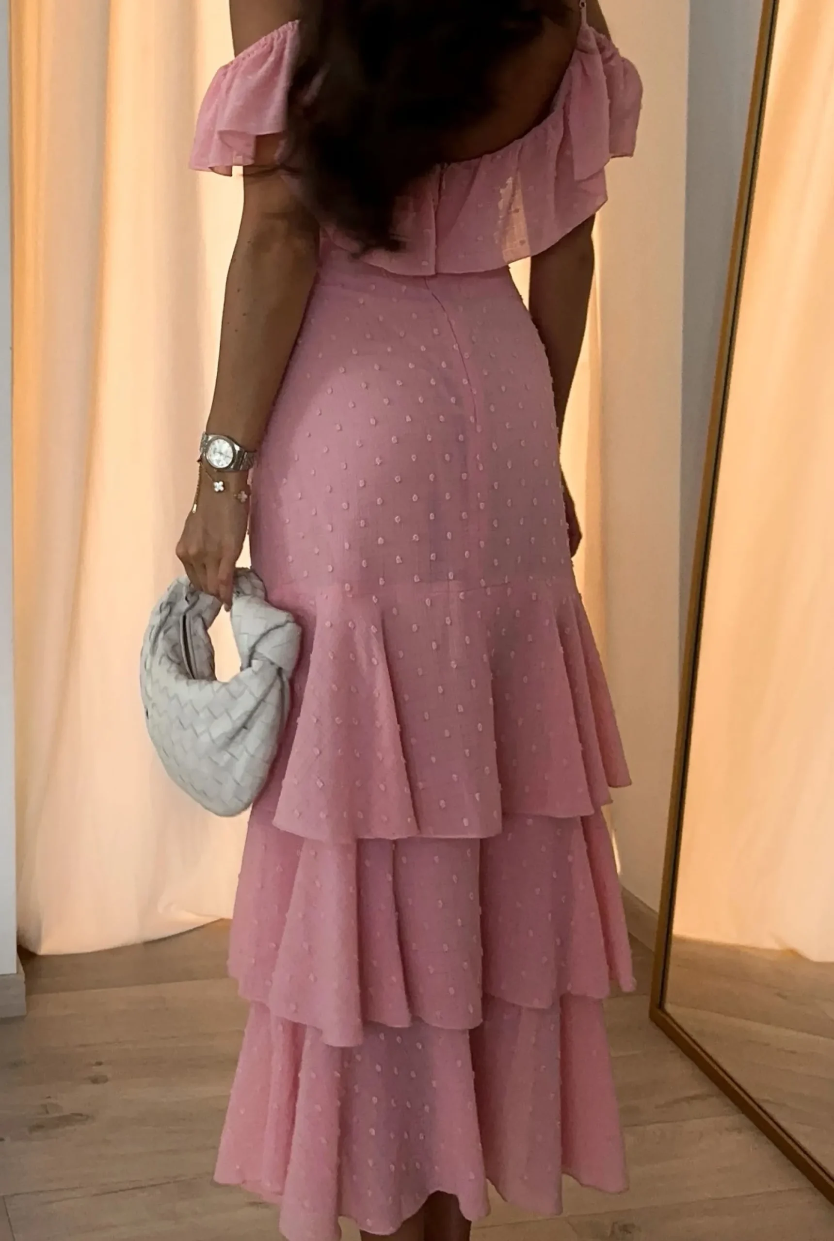 Cheap Lucette - Pink Maxi Dress With Spanish Neckline Women Christening
