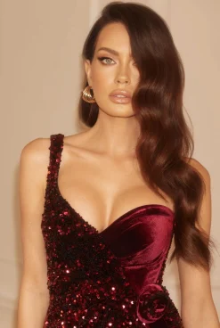 New Malvine - Juicy Asymmetry In Plush And Sequins Women Wedding