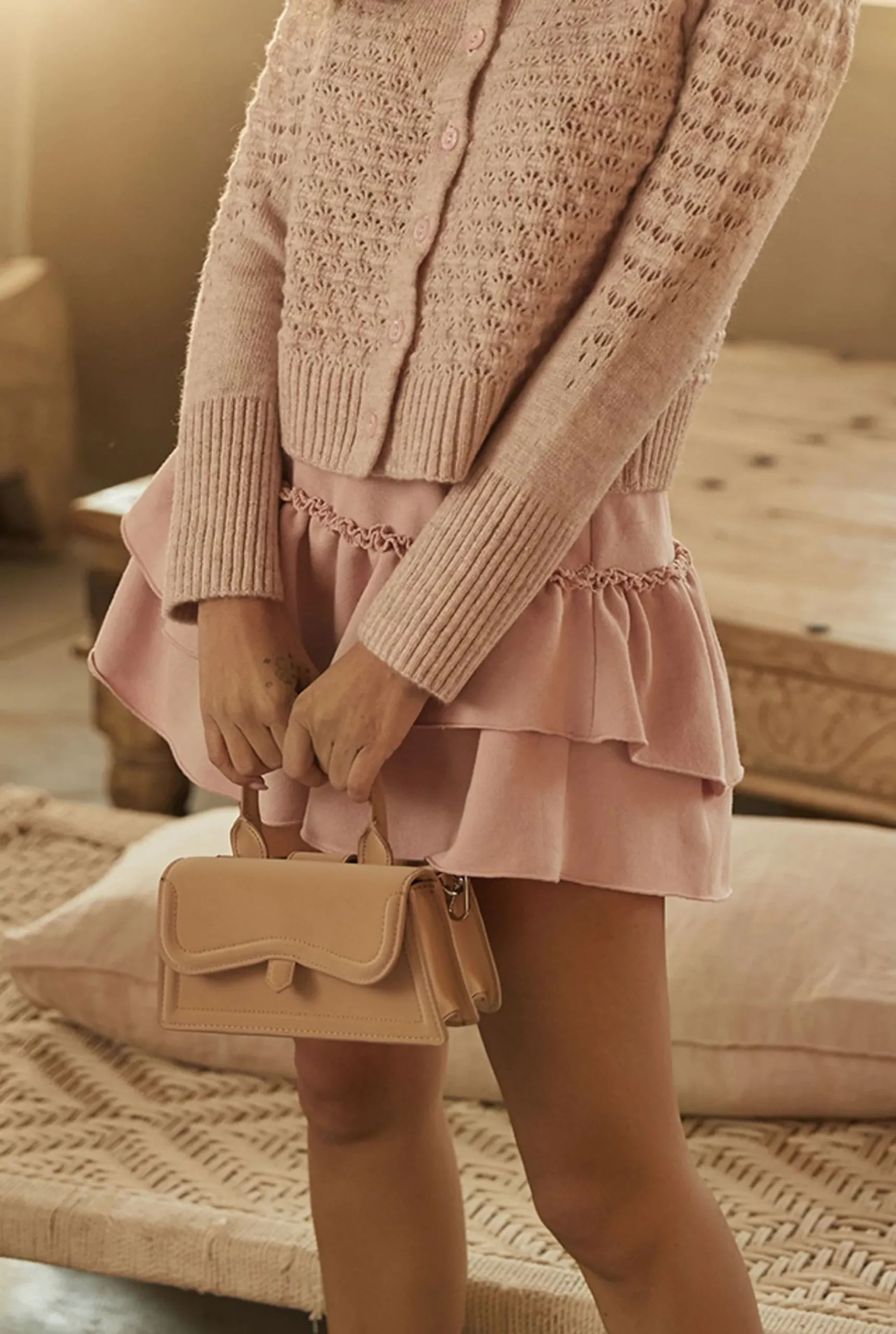 Sale Mira - Set Mini Sweater + Skirt With Ruffles Women Every Day