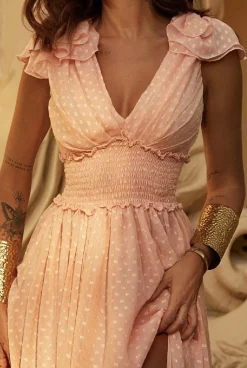 Store Nanotti - Airy Maxi Dress In Peach Shade Women Every Day