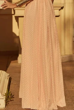 Store Nanotti - Airy Maxi Dress In Peach Shade Women Every Day