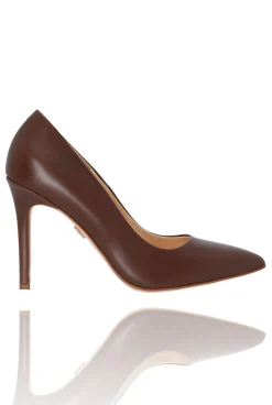 Sale Paris - Classic Leather Pumps In Chocolate Shade Women Shoes