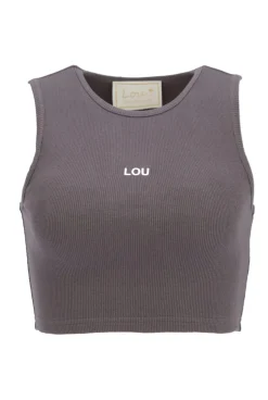 Outlet Saura - A Short Graphite Strapless Top Women T-Shirts