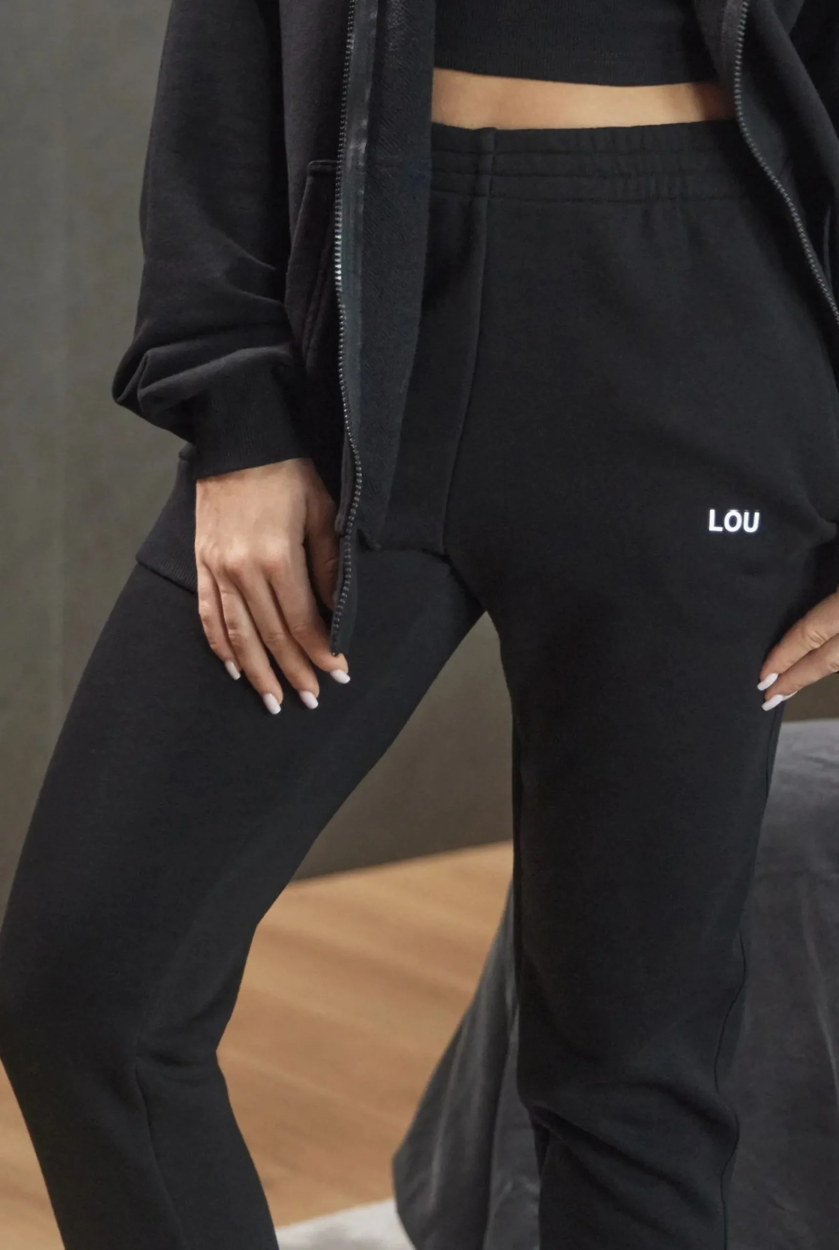 Online Saura Black - Black, Comfortable Pants With A Logo Women Tracksuits