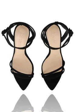 Best Soile - Black Natural Suede Goatskin Stilettos Women Shoes