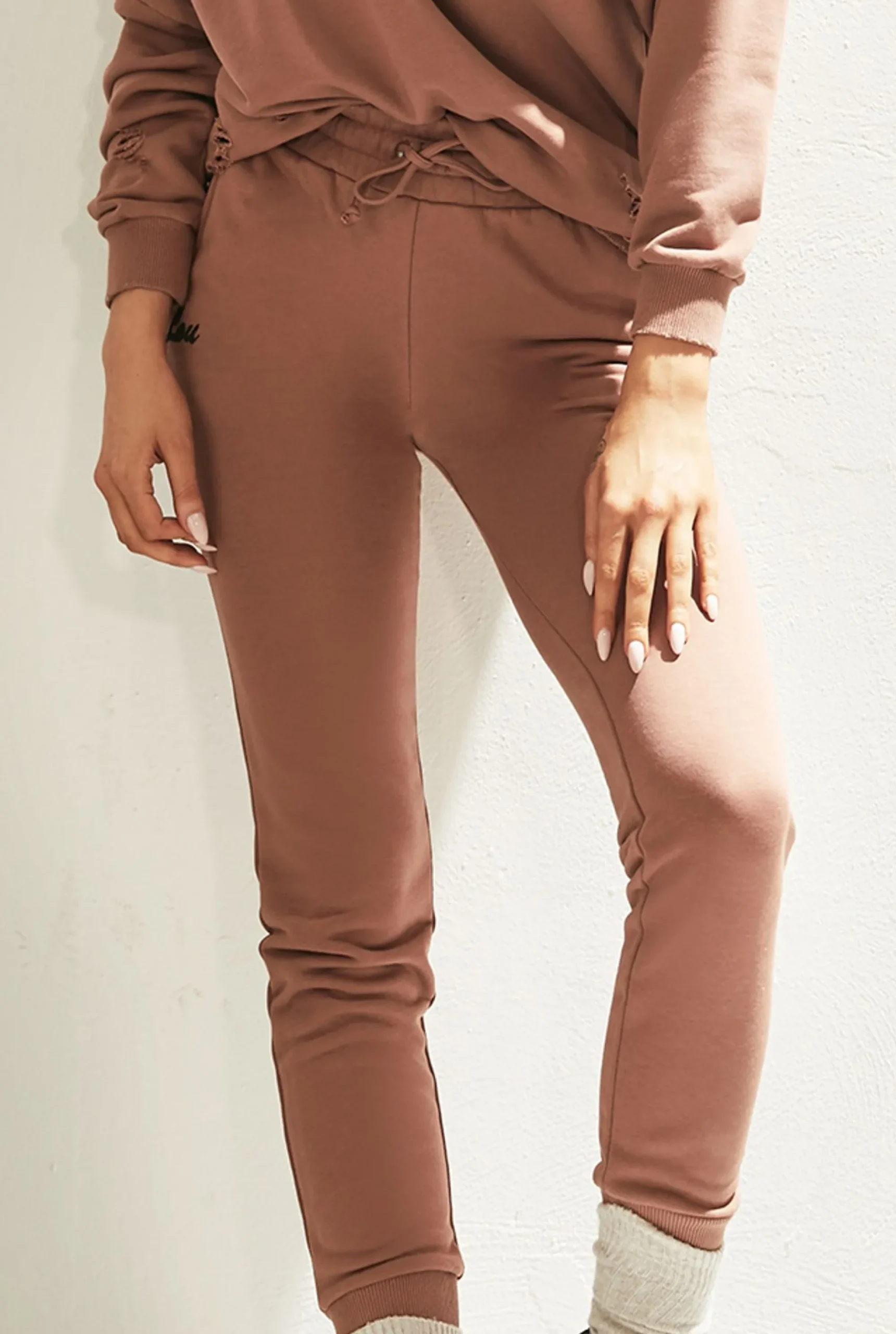Online Valeria - Comfortable Tracksuit In Chocolate Shade Women Tracksuits