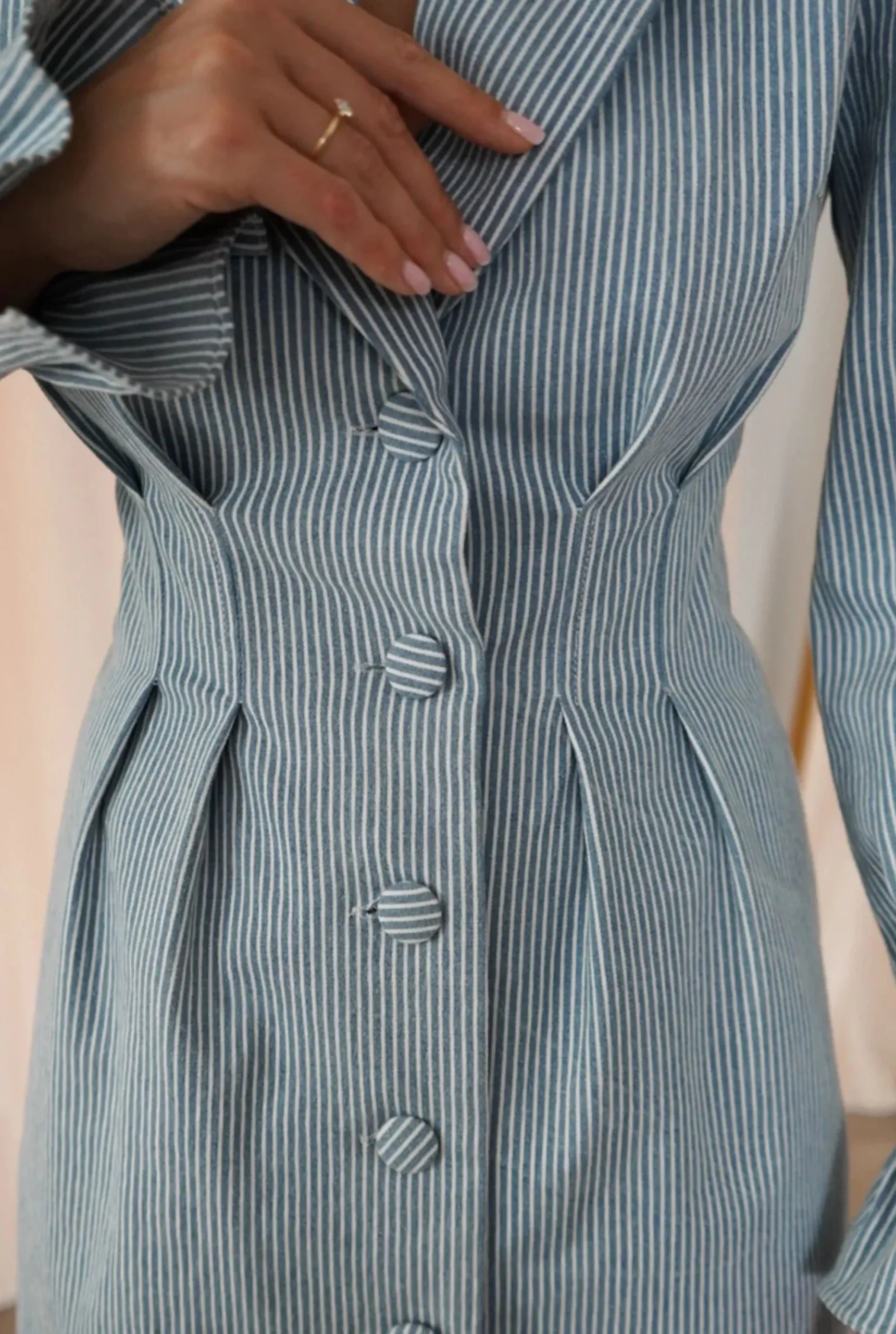 Hot Vari - Blue Denim Mini Dress With Neckline Women Wedding
