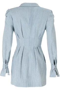 Hot Vari - Blue Denim Mini Dress With Neckline Women Wedding