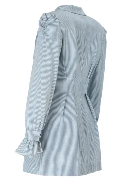 Hot Vari - Blue Denim Mini Dress With Neckline Women Wedding