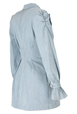 Hot Vari - Blue Denim Mini Dress With Neckline Women Wedding