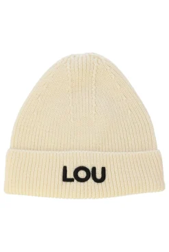 Cheap Winter Beanie With Lou Logo In Ecru Color Women Winter Hats
