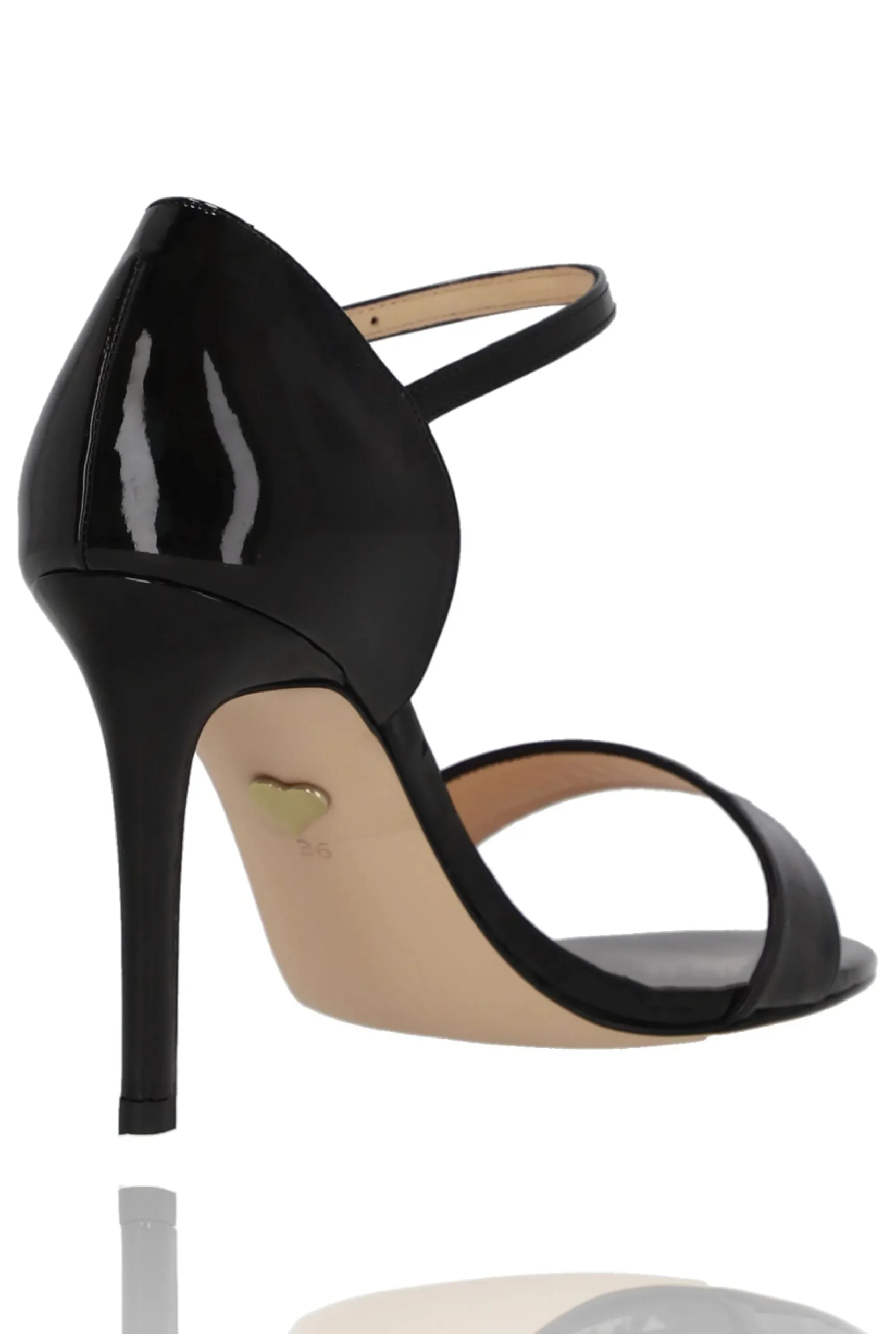 Store Zarina - Black Lacquered Stiletto Sandal Women Shoes