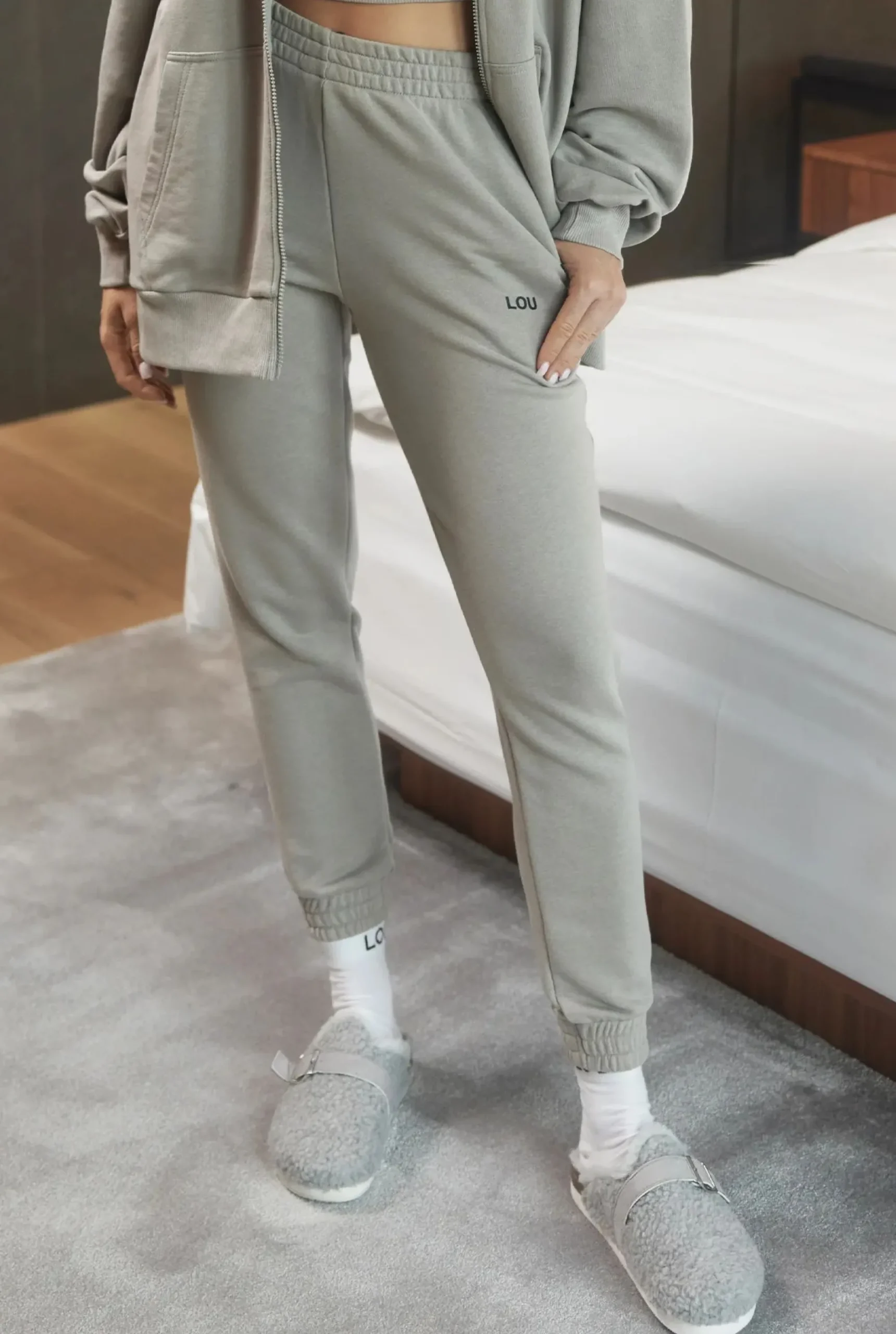 Clearance Zorca Zip Ash-Colored Set Women Tracksuits